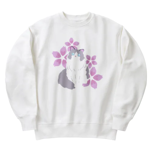 ラグドール×桜 Heavyweight Crew Neck Sweatshirt