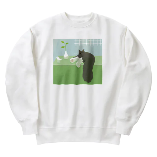 ねこのかわいいおしり Heavyweight Crew Neck Sweatshirt