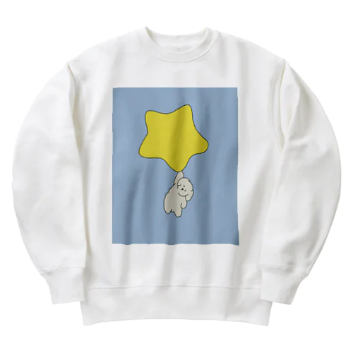 Good night, puppy ~ blue Heavyweight Crew Neck Sweatshirt