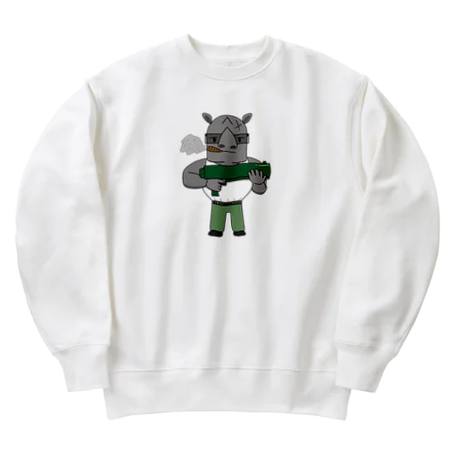 バズーカを持つサイ Heavyweight Crew Neck Sweatshirt