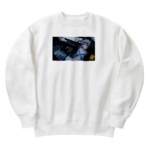 深夜デジタル猫耳娘 Heavyweight Crew Neck Sweatshirt