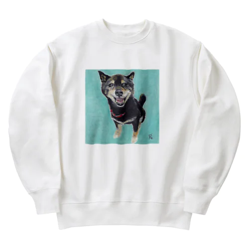 にっこり黒柴① Heavyweight Crew Neck Sweatshirt