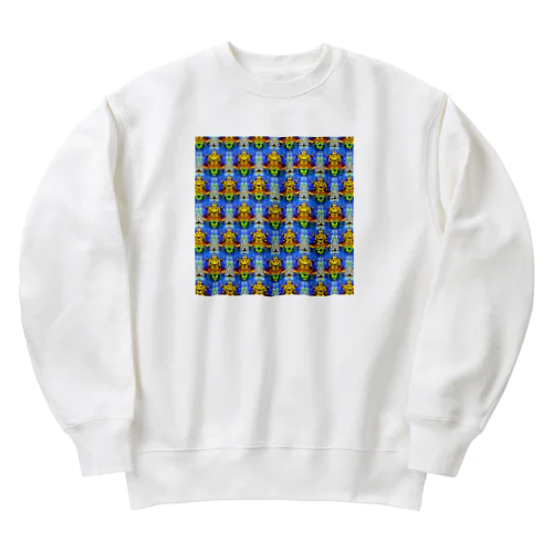 人間掃除機ロボット模様 Heavyweight Crew Neck Sweatshirt