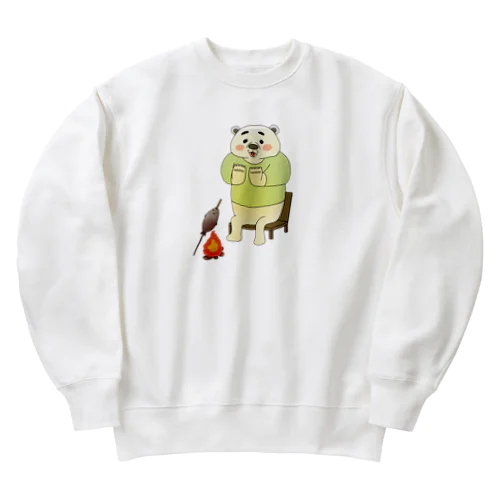 暖まる白熊 Heavyweight Crew Neck Sweatshirt