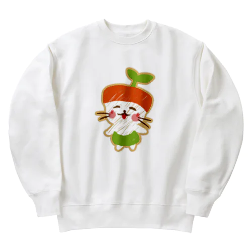 毛糸風わいずニャン Heavyweight Crew Neck Sweatshirt