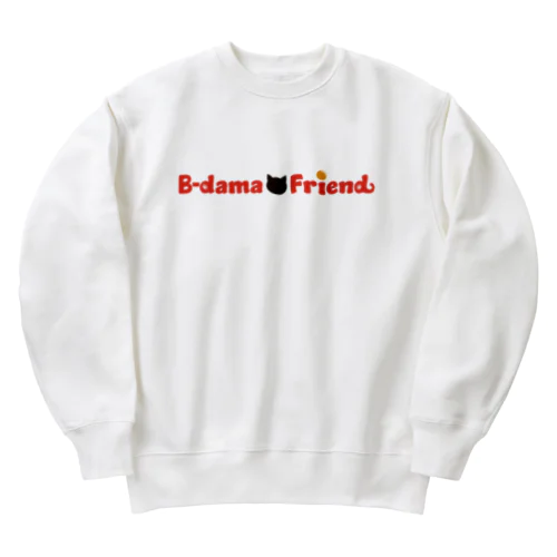 ビー玉フレンド 猫&ロゴ2 Heavyweight Crew Neck Sweatshirt