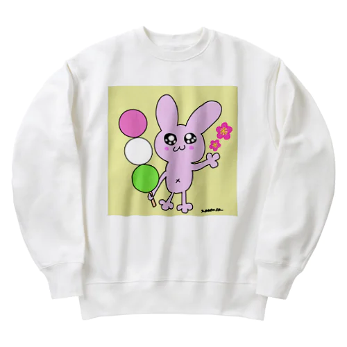 お花見うさぎ🐾 Heavyweight Crew Neck Sweatshirt