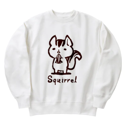 ぼんやりリスさん(ver.リサイズ) Heavyweight Crew Neck Sweatshirt