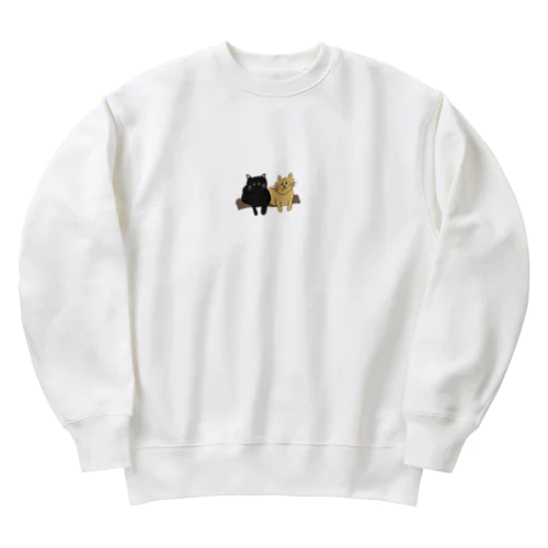 寄り添い猫ちゃんず。 Heavyweight Crew Neck Sweatshirt