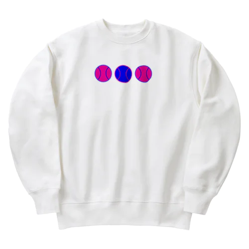 カラフル野球ボール　青ピンク① Heavyweight Crew Neck Sweatshirt