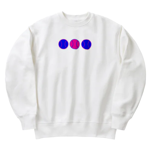 カラフル野球ボール　青ピンク② Heavyweight Crew Neck Sweatshirt