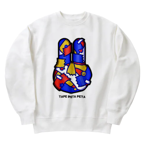 テープぺたぺたうさぎ/ポップ Heavyweight Crew Neck Sweatshirt