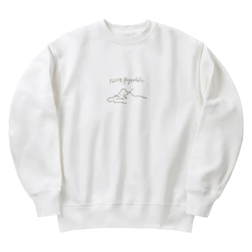 なにもやりたくないネコ Heavyweight Crew Neck Sweatshirt