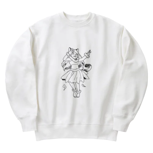 猫のフラダンサー　正面姿 Heavyweight Crew Neck Sweatshirt