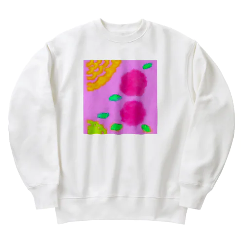 ピンクとお花 Heavyweight Crew Neck Sweatshirt