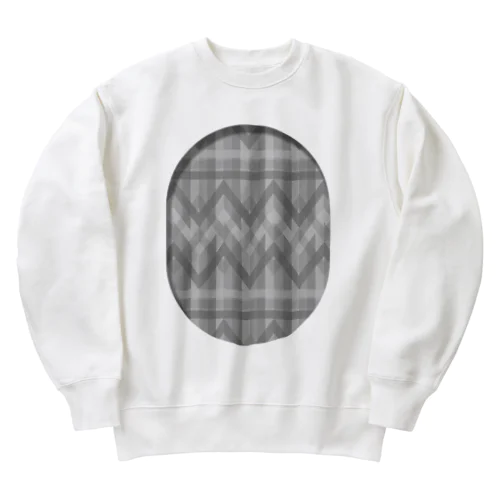 zigzag_window_gray Heavyweight Crew Neck Sweatshirt