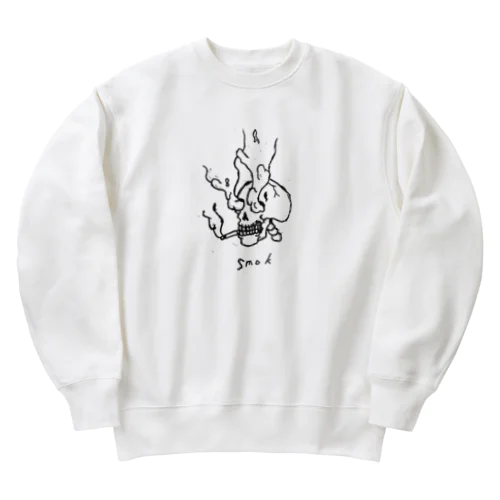 タバコ骸骨 Heavyweight Crew Neck Sweatshirt