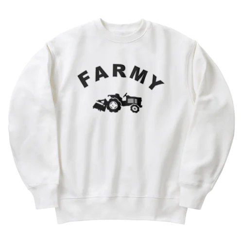FARMY　Black Heavyweight Crew Neck Sweatshirt