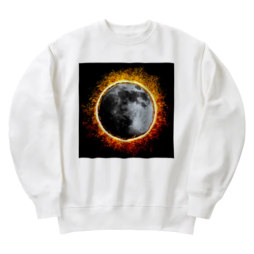 燃える月 Heavyweight Crew Neck Sweatshirt