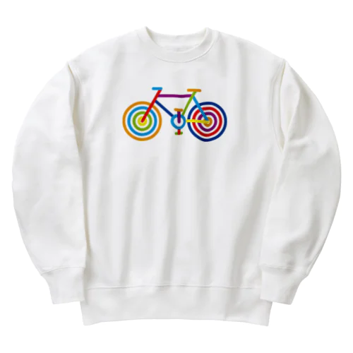 カラフルでポップなラインアートのスポーツ自転車 Heavyweight Crew Neck Sweatshirt