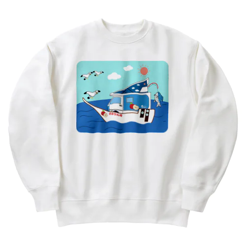 さおりん号で釣りしよう Heavyweight Crew Neck Sweatshirt