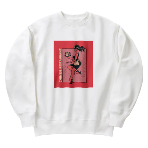 CHINESE RESTAURANT WAITRESS GIRL Heavyweight Crew Neck Sweatshirt