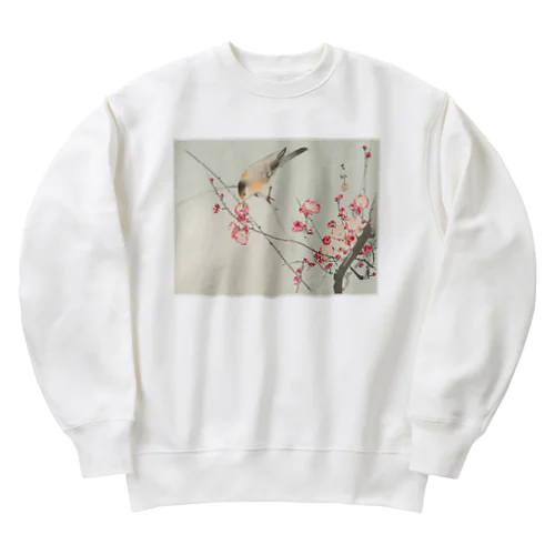 小原古邨　梅に鶯　Ohara Koson / Songbird on blossom branch Heavyweight Crew Neck Sweatshirt