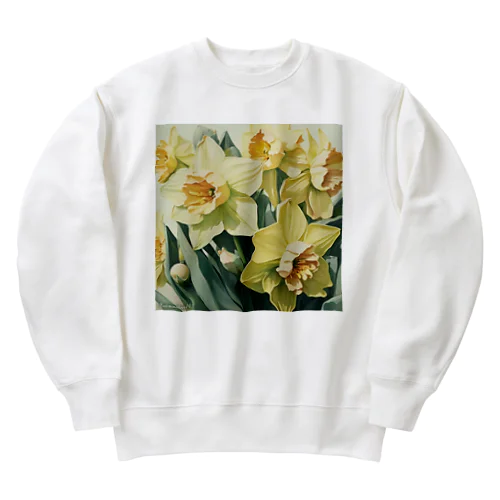 黄色のスイセン Heavyweight Crew Neck Sweatshirt