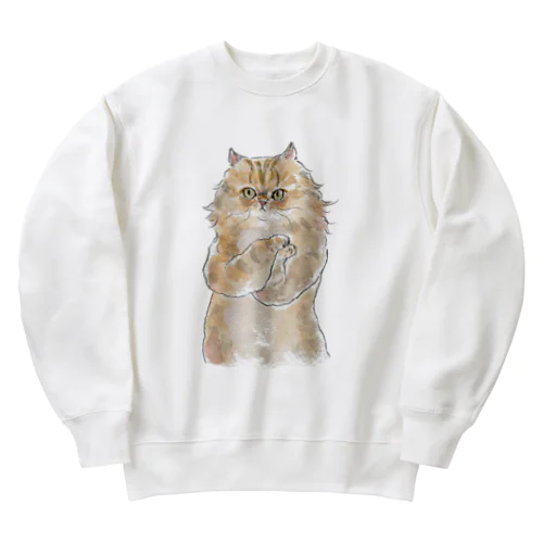 おねだりにゃんこ Heavyweight Crew Neck Sweatshirt