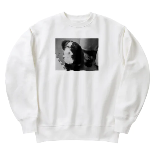 モノクロなお犬 Heavyweight Crew Neck Sweatshirt