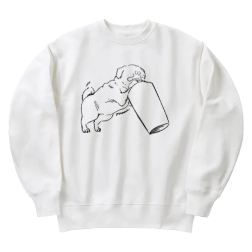 ゴミ箱あさりパグ Heavyweight Crew Neck Sweatshirt