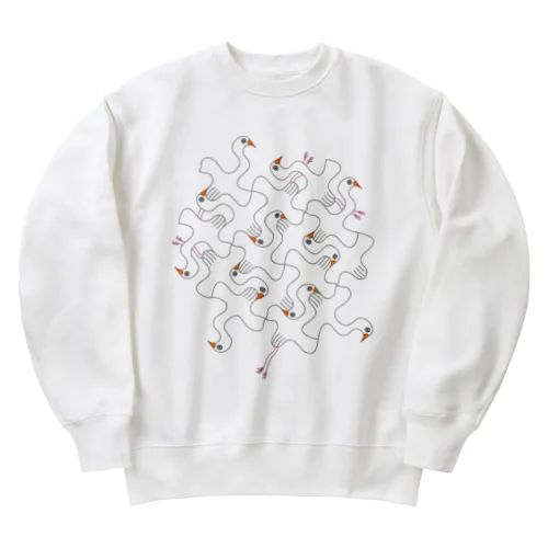 鷺（さぎ）の回転模様 Heavyweight Crew Neck Sweatshirt