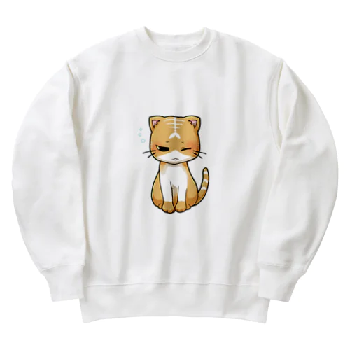 眠たいほっけにゃん Heavyweight Crew Neck Sweatshirt