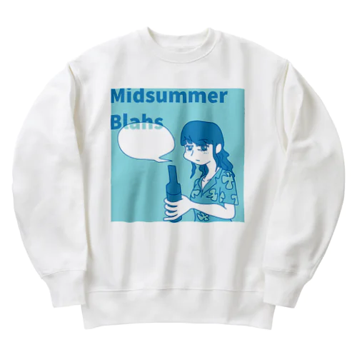 ビール女性（Midsummer Blahs） Heavyweight Crew Neck Sweatshirt