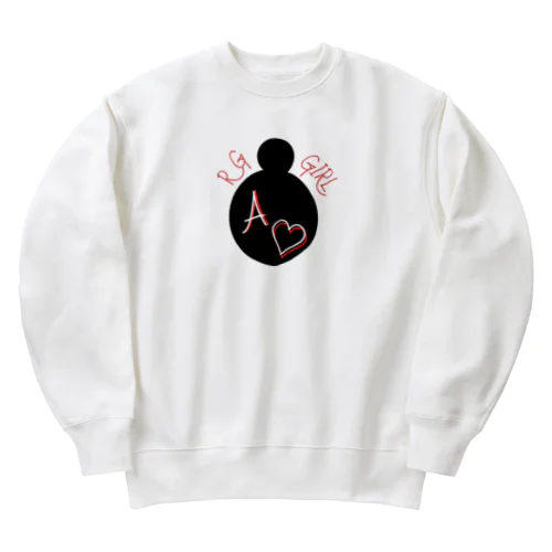 お団子ヘア　イニシャルA Heavyweight Crew Neck Sweatshirt