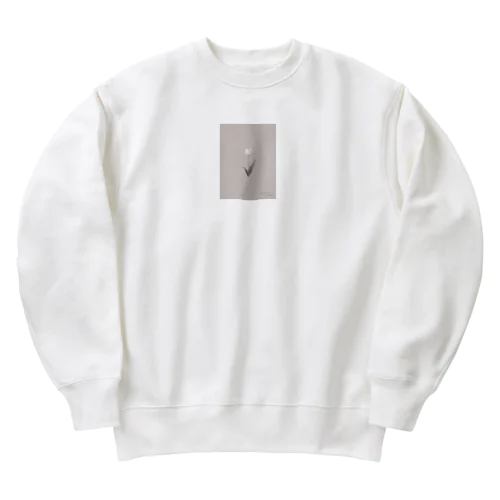 Dusty Peach Coral × White Flower Heavyweight Crew Neck Sweatshirt