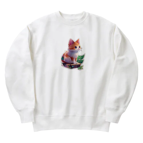 キュートな猫 Heavyweight Crew Neck Sweatshirt