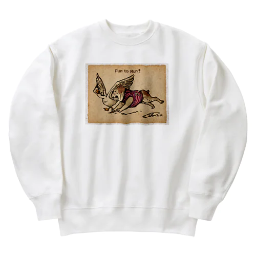 ブルちゃんとガチョウ♪ Heavyweight Crew Neck Sweatshirt