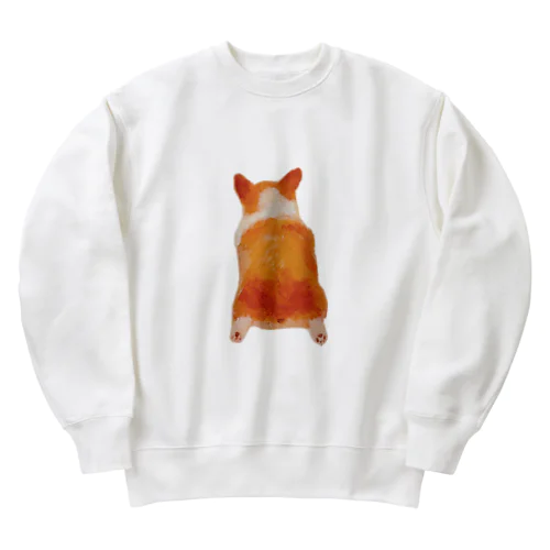 コーギー後ろ姿グッズ Heavyweight Crew Neck Sweatshirt