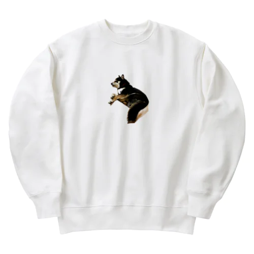 黒柴犬　ジョシーバ　癒し Heavyweight Crew Neck Sweatshirt