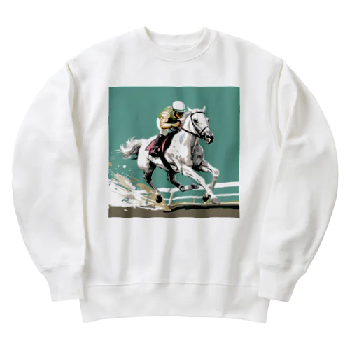 練習に励む芦毛の怪物くん Heavyweight Crew Neck Sweatshirt