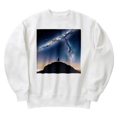 星を見る少女 Heavyweight Crew Neck Sweatshirt