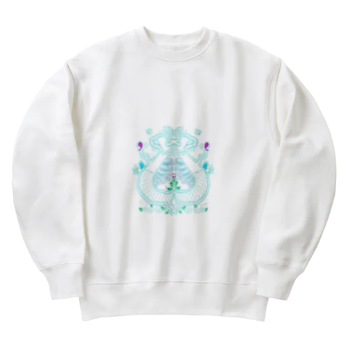 ツイン龍Dragon light blue Heavyweight Crew Neck Sweatshirt