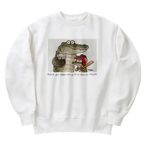 とあるアメリカアリゲーターの親子の肖像画 Heavyweight Crew Neck Sweatshirt