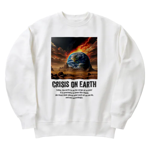 地球の危機 Crisis on Earth Heavyweight Crew Neck Sweatshirt