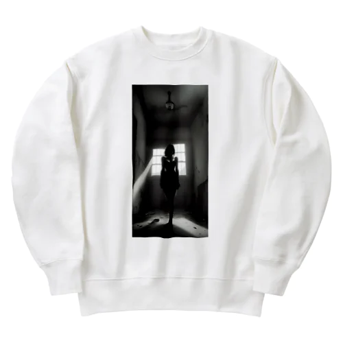 a woman in the shadows Heavyweight Crew Neck Sweatshirt