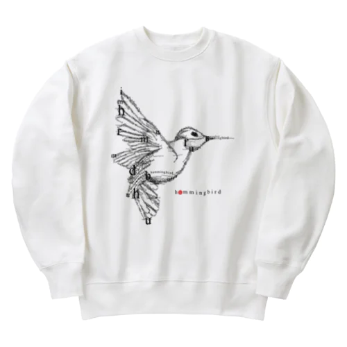 フォントイラストレーション『hummingbird（ハミングバード・ハチドリ）』 Heavyweight Crew Neck Sweatshirt