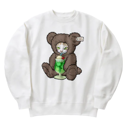 こぐまのニャーちゃん_クリームソーダ Heavyweight Crew Neck Sweatshirt