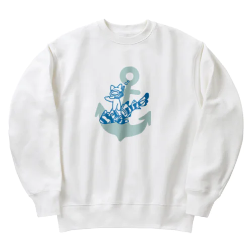 ネコザメとネコの海遊び Heavyweight Crew Neck Sweatshirt