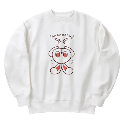 ぽっぷらうさぎ(さかだち(文字あり)) Heavyweight Crew Neck Sweatshirt